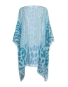 Lanvin Woman Cape Azure Size Onesize Cotton, Silk In Blue