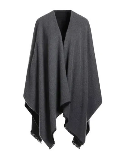 Lanvin Woman Cape Grey Size Onesize Virgin Wool In Gray