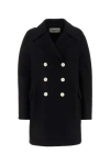 Lanvin Sophisticated Woolen Double-breasted Coat With Peak Lapels In Multicolor