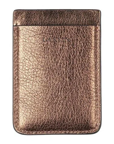 Lanvin Woman Cardholder Bronze Size - Cow Leather In Yellow