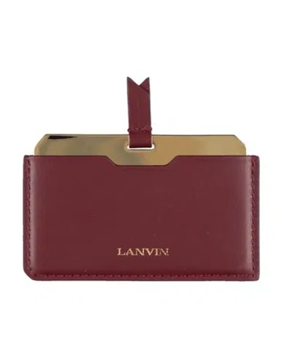 Lanvin Woman Cardholder Burgundy Size - Cow Leather In Red