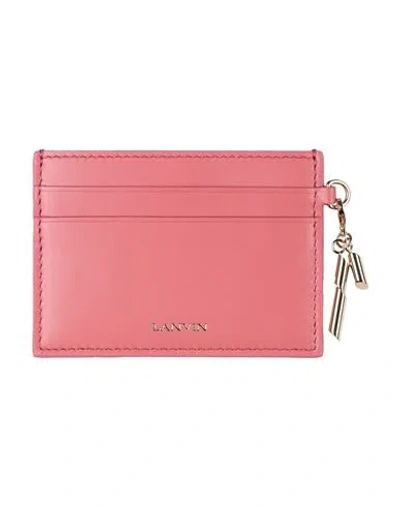 Lanvin Woman Cardholder Coral Size - Calfskin In Red