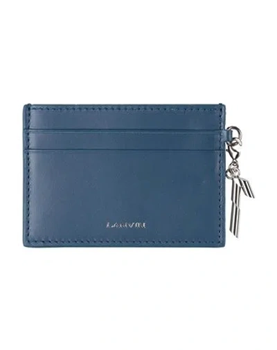 Lanvin Woman Cardholder Midnight Blue Size - Calfskin