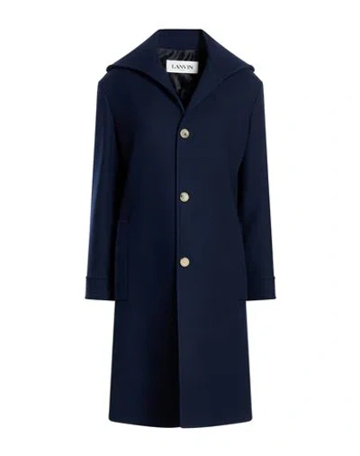 Lanvin Woman Coat Midnight Blue Size 12 Virgin Wool, Cashmere