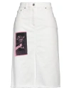 Lanvin White Patch Denim Midi Skirt In White