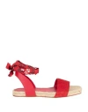 Lanvin Woman Espadrilles Red Size 8 Calfskin In Red