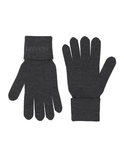 Lanvin Woman Gloves Charcoal Size Onesize Wool In Grey