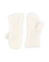 Lanvin Woman Gloves Ivory Size Onesize Wool, Polyamide, Elastane In White