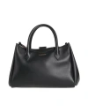 Lanvin Round Handle Calfskin Tote Bag In Black