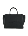 Lanvin Woman Handbag Black Size - Textile Fibers, Leather