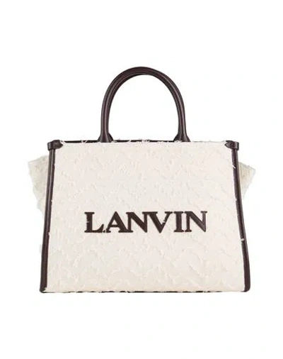 Lanvin Woman Handbag Cream Size - Textile Fibers, Leather In White