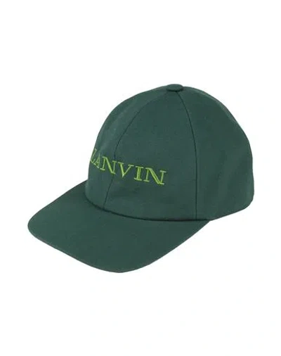 Lanvin Woman Hat Dark Green Size S Cotton