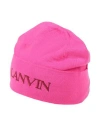Lanvin Woman Hat Fuchsia Size Onesize Wool In Pink
