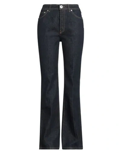 Lanvin Woman Jeans Blue Size 8 Cotton, Calfskin