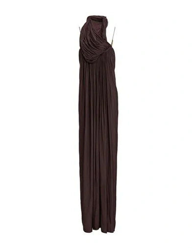 Lanvin Woman Maxi Dress Dark Brown Size 6 Polyester