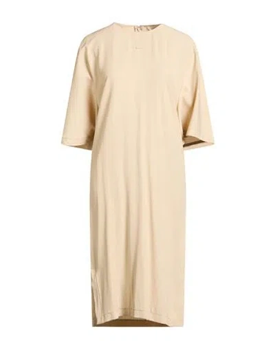 Lanvin Woman Midi Dress Beige Size 6 Viscose, Wool In Neutral