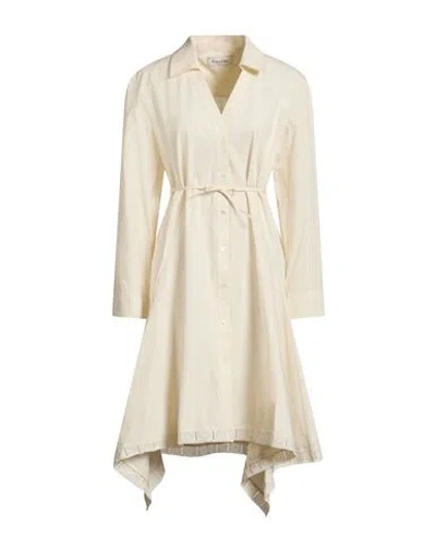 Lanvin Woman Midi Dress Ivory Size 6 Cotton In White