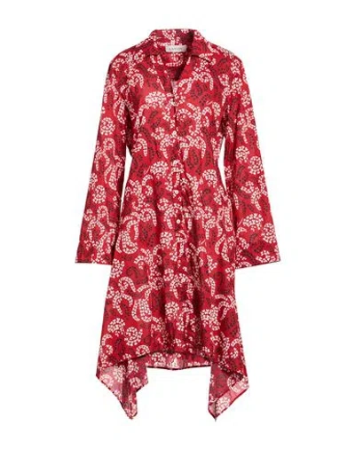 Lanvin Woman Midi Dress Red Size 4 Cotton