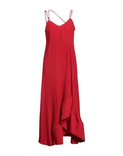 LANVIN LANVIN WOMAN MIDI DRESS RED SIZE 8 POLYESTER, RAYON