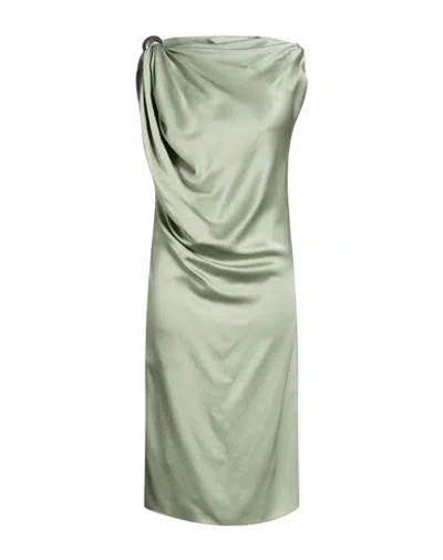 Lanvin Woman Midi Dress Sage Green Size 6 Acetate, Viscose