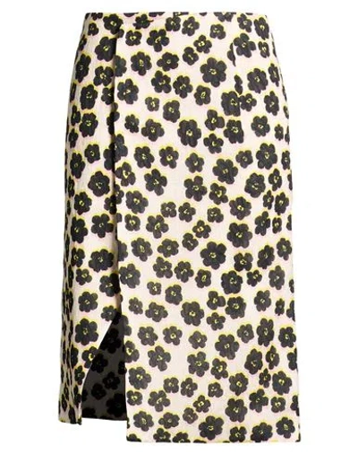 Lanvin Woman Midi Skirt Beige Size 4 Silk In Neutral