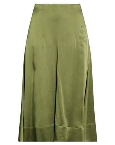 Lanvin Woman Midi Skirt Military Green Size 6 Acetate, Viscose