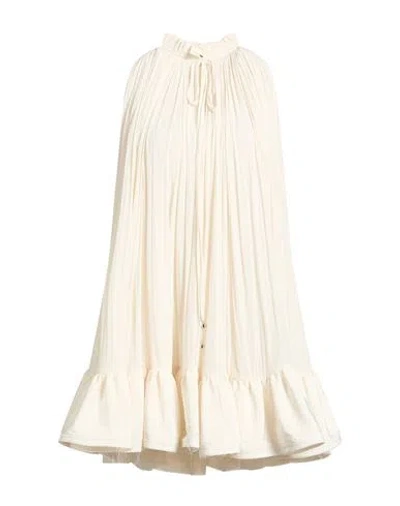 Lanvin Woman Mini Dress Off White Size 2 Polyester In Neutral