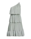 Lanvin Asymmetrical One-shoulder Dress With Jewel Buckle In Green