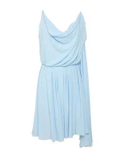 Lanvin Woman Mini Dress Sky Blue Size 10 Acetate, Silk