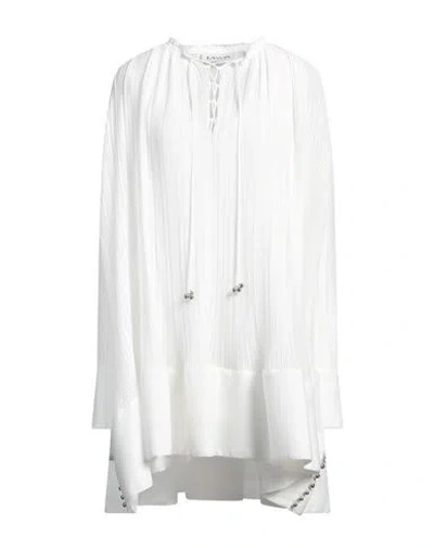 Lanvin Woman Mini Dress White Size 6 Polyester, Brass, Rayon