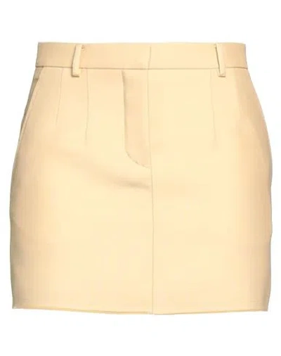 Lanvin Woman Mini Skirt Beige Size 2 Wool, Polyamide In Nude
