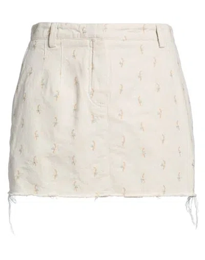 Lanvin Woman Mini Skirt Off White Size 6 Cotton, Linen