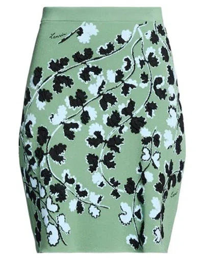 Lanvin Woman Mini Skirt Sage Green Size M Viscose, Polyamide, Polyester, Elastane