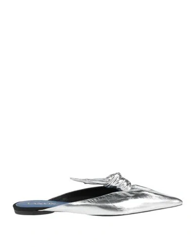 Lanvin Woman Mules & Clogs Silver Size 9 Lambskin