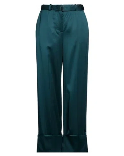 Lanvin Woman Pants Dark Green Size 8 Viscose, Wool In Gray
