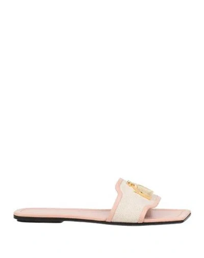 Lanvin Woman Sandals Antique Rose Size 6 Leather, Textile Fibers In Pink