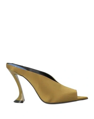 Lanvin Woman Sandals Military Green Size 7 Textile Fibers In Yellow