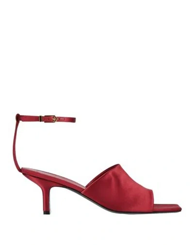 Lanvin Woman Sandals Red Size 9 Silk