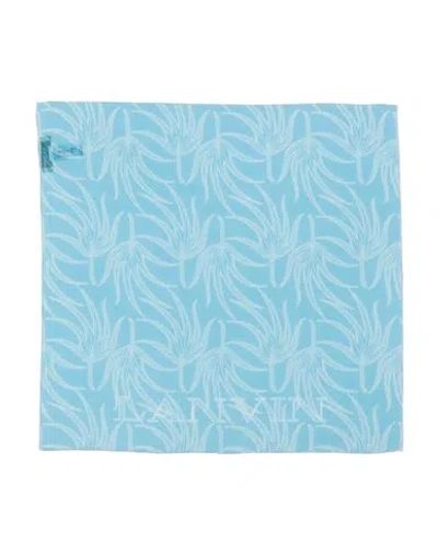 Lanvin Woman Scarf Azure Size - Cotton, Silk In Blue