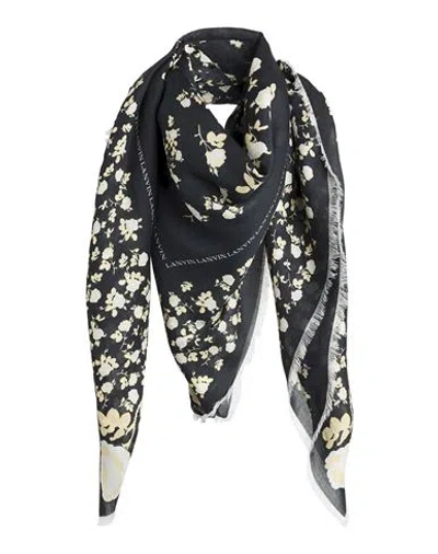 Lanvin Woman Scarf Black Size - Modal, Cashmere