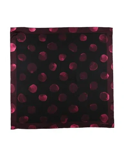Lanvin Woman Scarf Black Size - Silk In Burgundy