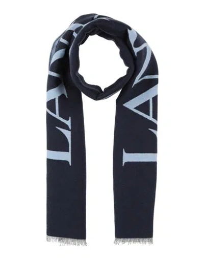 Lanvin Woman Scarf Blue Size - Wool, Virgin Wool, Silk