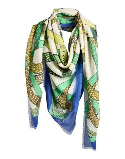Lanvin Woman Scarf Bright Blue Size - Modal, Cashmere