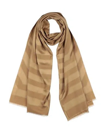 Lanvin Woman Scarf Camel Size - Silk, Wool In Sand