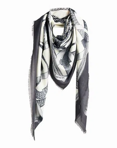 Lanvin Woman Scarf Charcoal Size - Modal, Cashmere In Gray