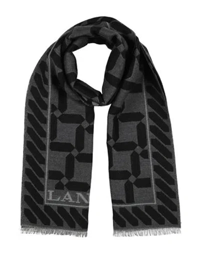 Lanvin Woman Scarf Charcoal Size - Virgin Wool, Elastane In Gray