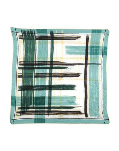 Lanvin Woman Scarf Green Size - Silk In Multi