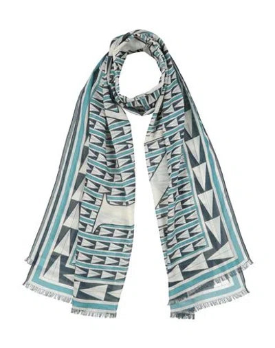 Lanvin Woman Scarf Ivory Size - Wool In Blue