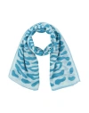Lanvin Woman Scarf Light Blue Size - Cotton, Silk In Gray