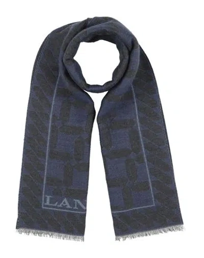 Lanvin Woman Scarf Navy Size - Virgin Wool, Elastane In Gray
